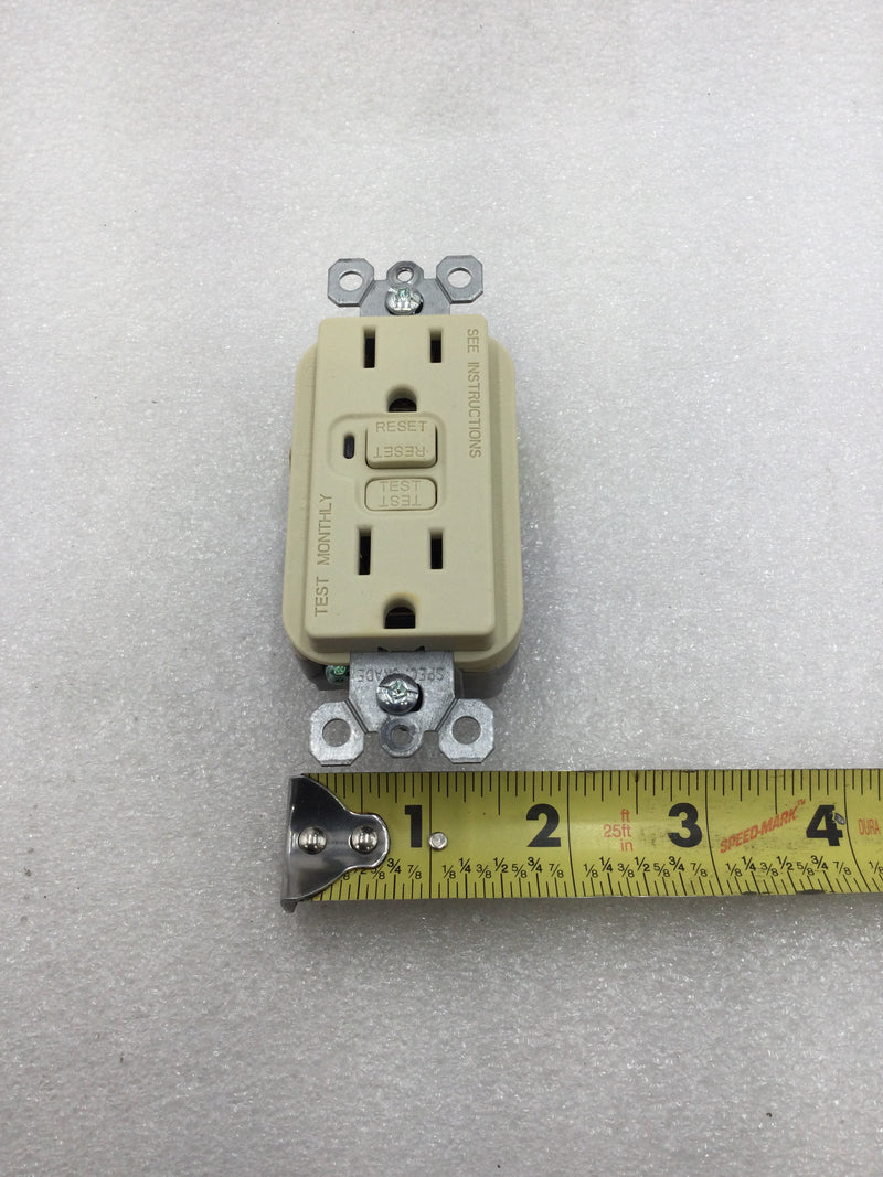Pass & Seymour 1595-ICC10 Premium GFCI Safety Outlet 15 Amp 125 VAC in Ivory