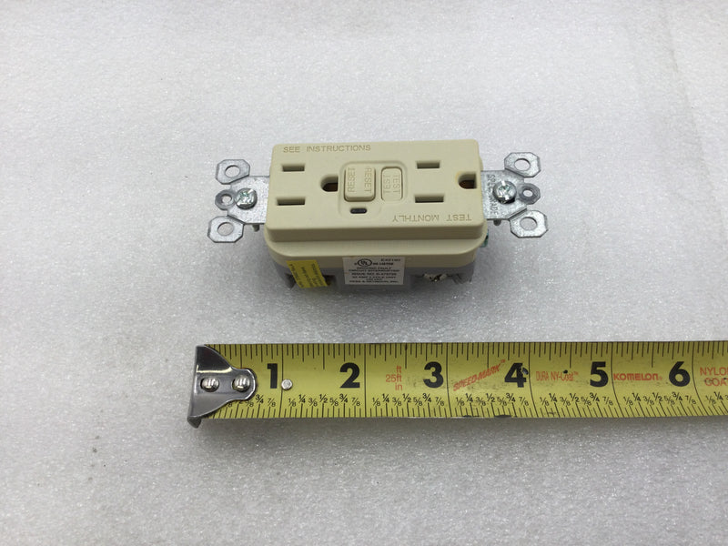 Pass & Seymour 1595-ICC10 Premium GFCI Safety Outlet 15 Amp 125 VAC in Ivory