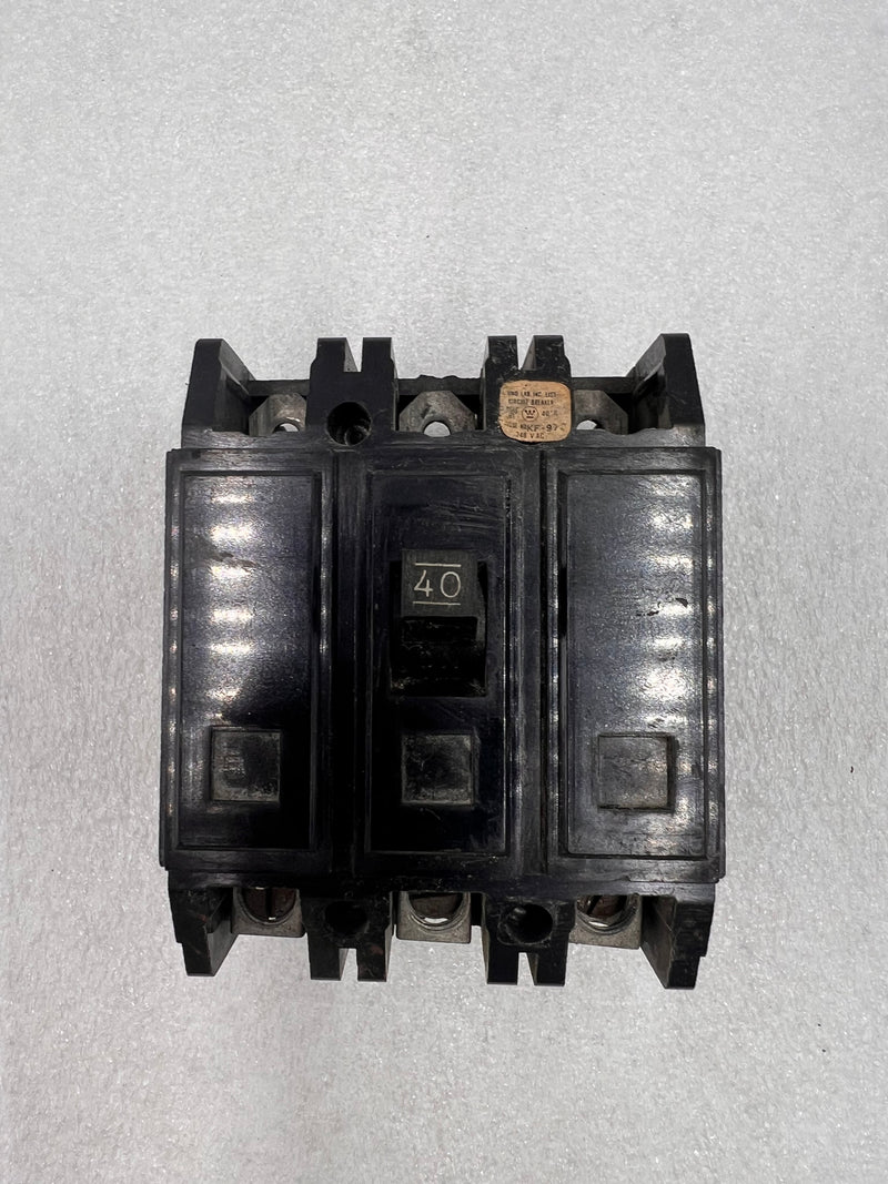 Westinghouse Quicklag C Breaker HQC3040 40 Amp 3 Pole Bolt-On Circuit Breaker