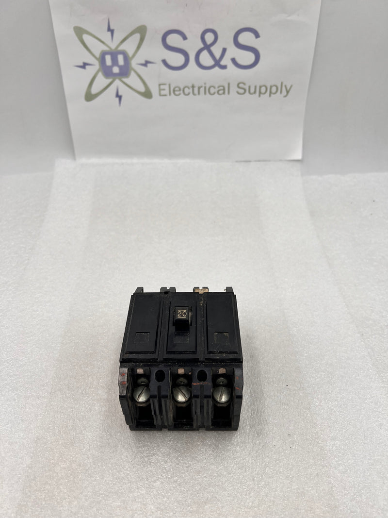 Westinghouse Quicklag C Breaker HQC3020 20 Amp 3 Pole Bolt-On Circuit Breaker