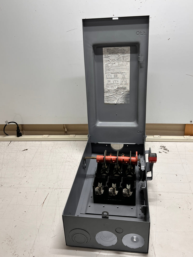 Square D H323-RB Safety Switch 100Amp 240V Series E1 3-Phase H323RB