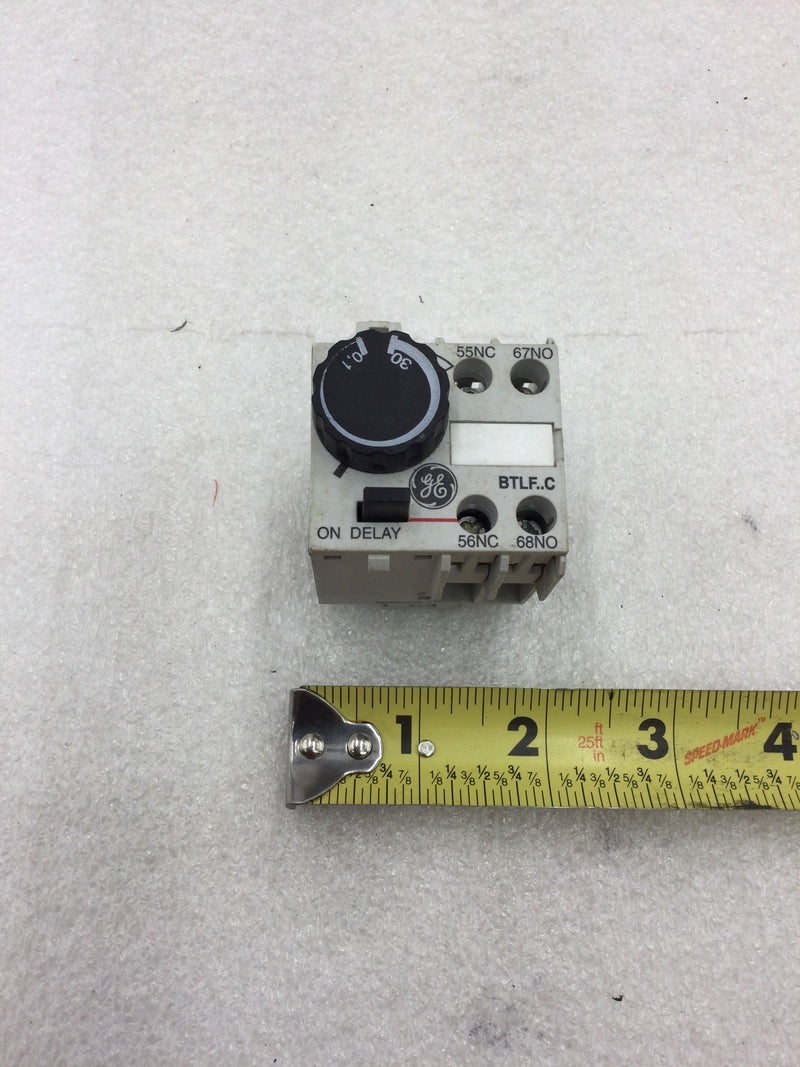 GE General Electric BTLF30C Pneumatic Timer Block 0.1 to 30 Seconds 1 NO and 1 NC Contacts
