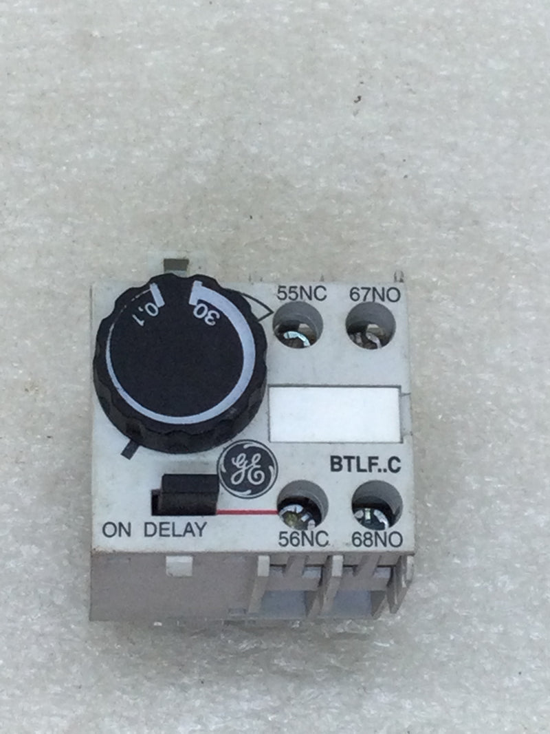 GE General Electric BTLF30C Pneumatic Timer Block 0.1 to 30 Seconds 1 NO and 1 NC Contacts