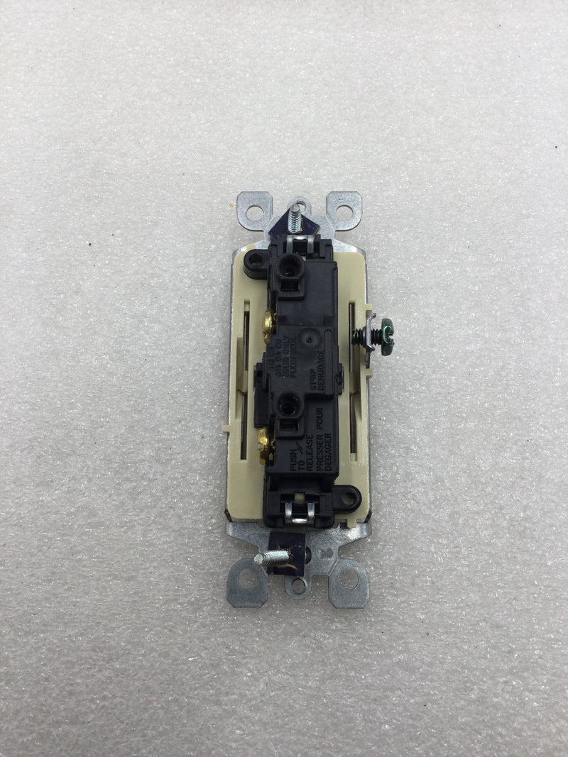 Leviton 5601-2I Decora Style Single Pole Rocker Switch in Ivory 15 Amp 125 VAC (Box of 10)