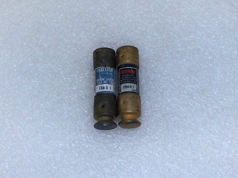 Fusetron FRN-R-1 1 Amp 250V Dual Element Class RK5 Fuse - Lot of 2