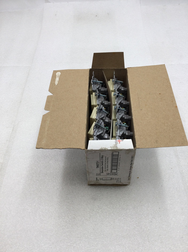 Pass & Seymour TradeMaster TM873-I Decora Style 3-Way Rocker Switch in Ivory (Box of 10)