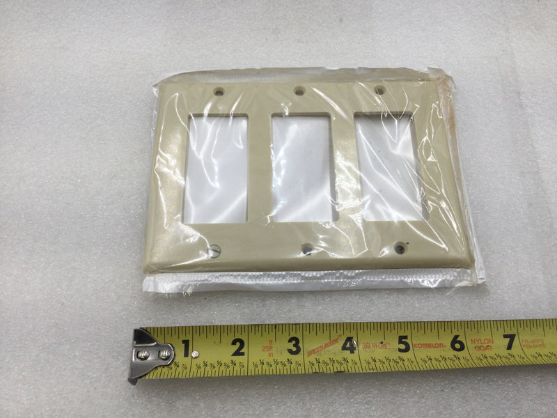 Leviton 80411-I Three Gang Ivory Decora Wall Device Plate (Box of 9)