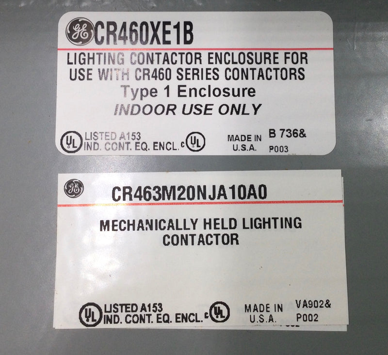GE CR460XE1B 50/60Hz 110/120V Lighting Contractor Enclosure