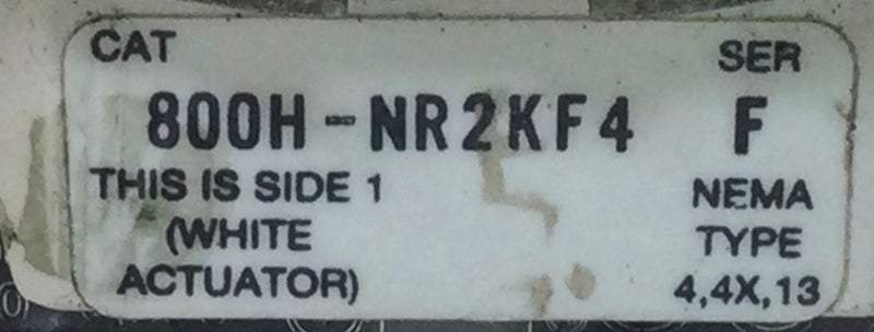 Allen-Bradley 800H-NR2KF4 600 V Series F Selector Switch