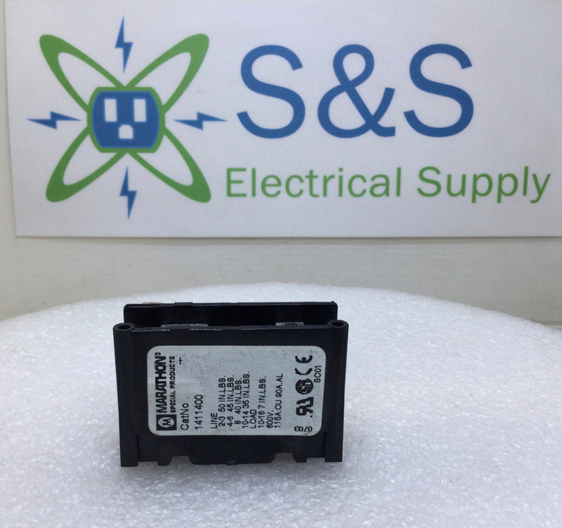 Marathon 1411400 1 to 4 Pole 600V Power-Distribution Block