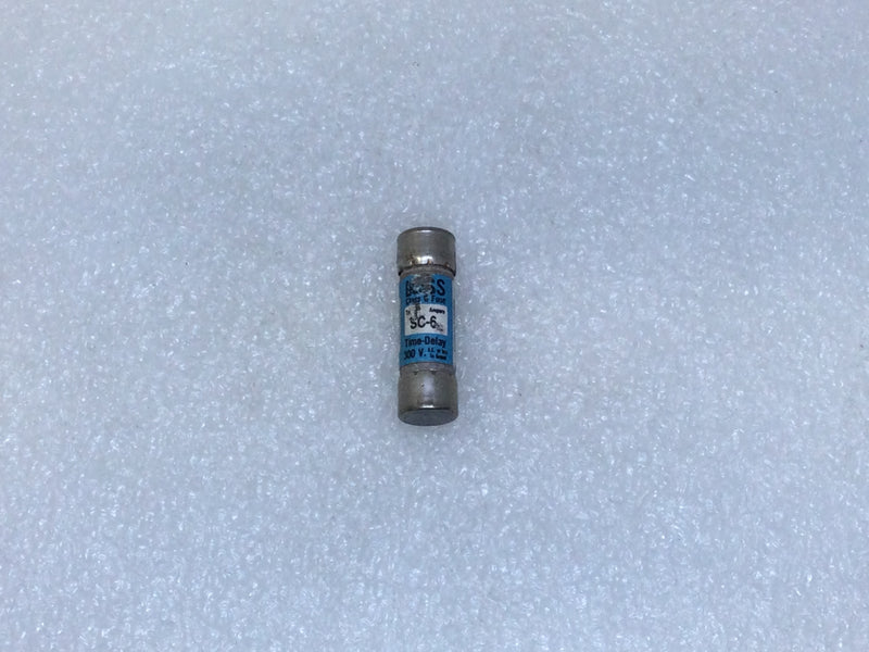 Bussmann SC-6 6 Amp 300V Time Delay Current Limiting Class G Fuse
