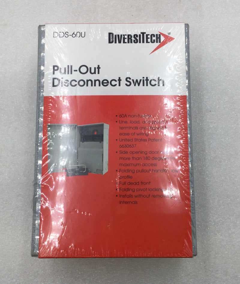 Diversitech DDS-60U 60 Amp 2-Pole 240V AC-Pullout/Disconnect -New