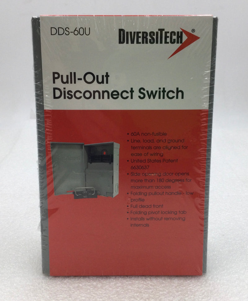 Diversitech DDS-60U 60 Amp 2-Pole 240V AC-Pullout/Disconnect -New
