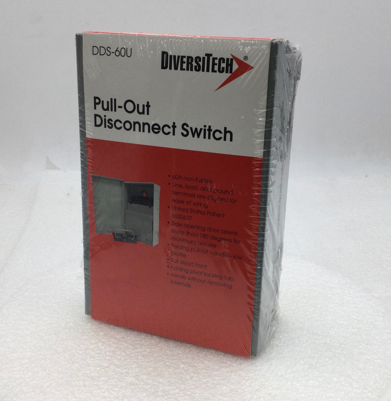 Diversitech DDS-60U 60 Amp 2-Pole 240V AC-Pullout/Disconnect -New