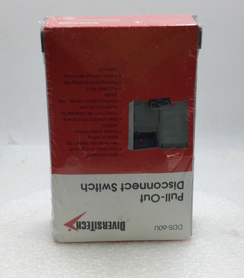 Diversitech DDS-60U 60 Amp 2-Pole 240V AC-Pullout/Disconnect -New