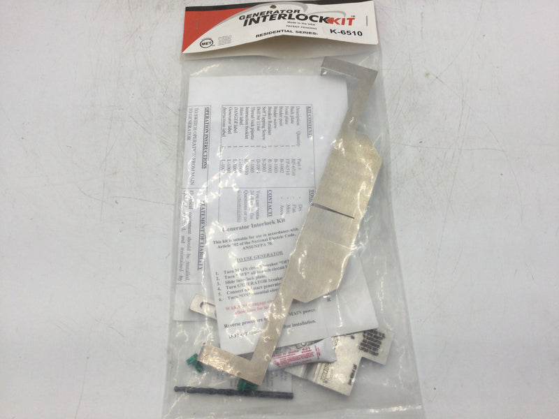 GenInterlock Kit K-6510 For BR Series & Cutler Hammer Panels
