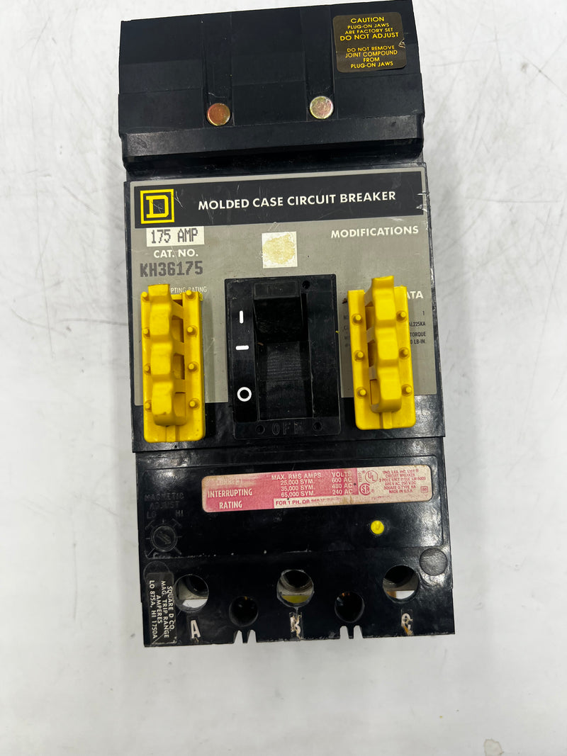 Square D KH36175 3 Pole 175 Amp I Line Circuit Breaker