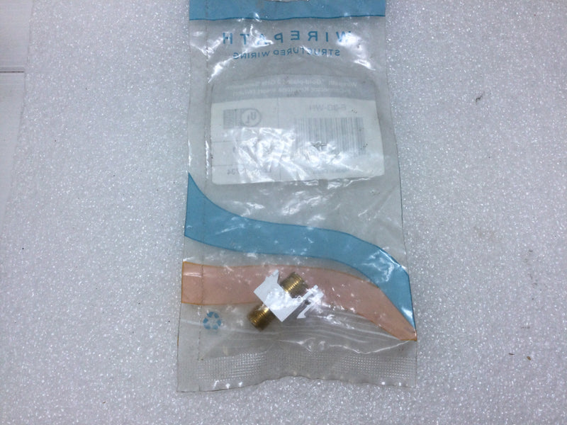 Wirepath F-3G-WH Gold-Plated 3 GHZ Bandwidth F-Connector Keystone Insert