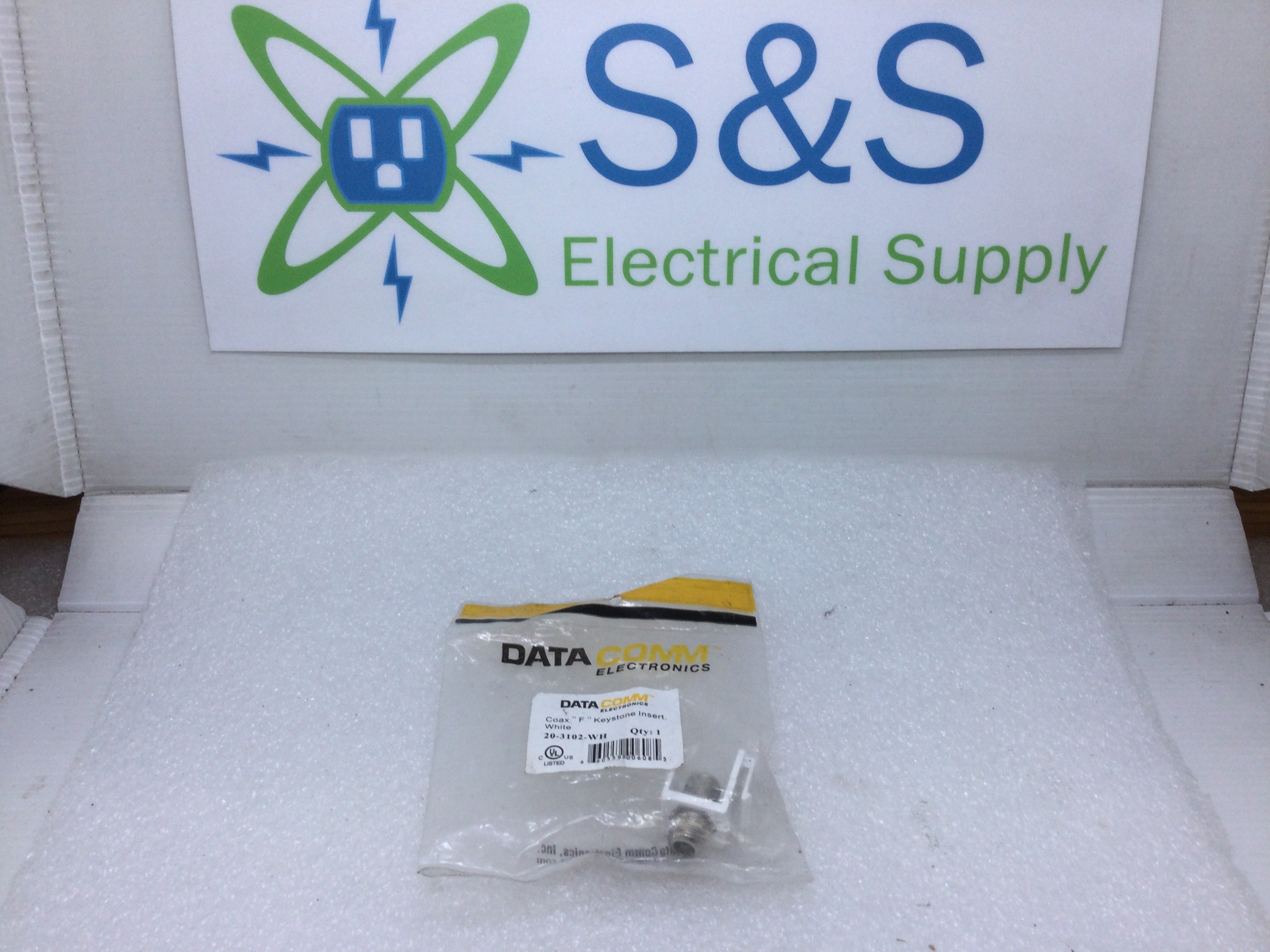 Data Comm Electronics 20-3102-WH Coax F-Keystone Jack 1-GHZ Insert Whi