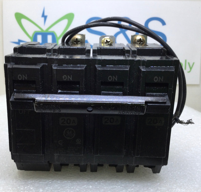 GE THQB32020ST1 20 Amp 3 Pole 240V Breaker w/Shunt Trip