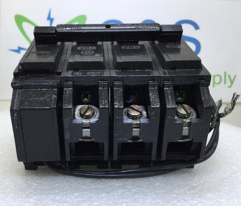 GE THQB32020ST1 20 Amp 3 Pole 240V Breaker w/Shunt Trip