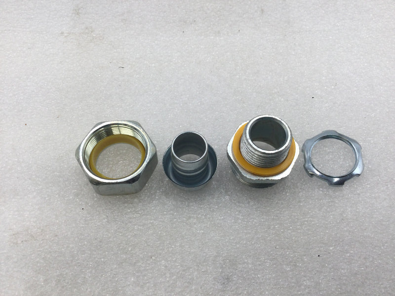 Crouse-Hinds 1/2" Liquid Tight Flexible Conduit Connector - Lot of 2