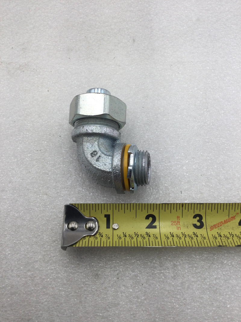 Crouse-Hinds 1/2" 90 Degree Liquid Tight Conduit Connector