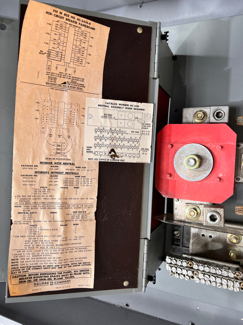 Square D NHIB-48309-1A3 225 Amp 277/480V 3 Phase 4 Wire NH1B Panelboard 36" x 26"