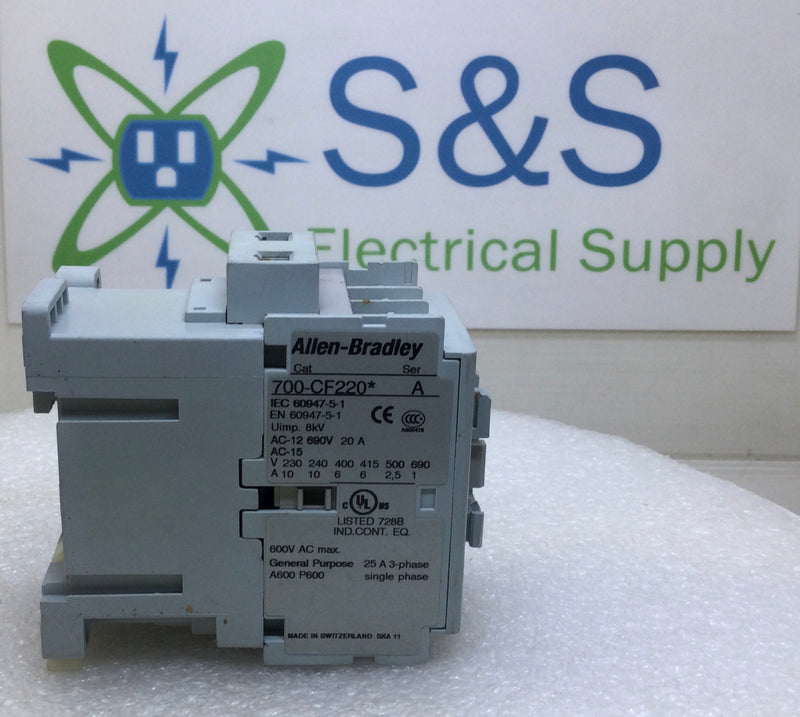 Allen-Bradley 700-CF220*A 25 Amp 3-Phase 600V Relay