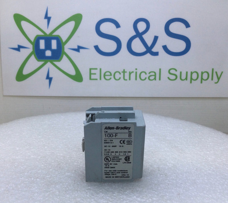 Allen-Bradley 100-F 10 Amp 600V Auxiliary-Contact Series B