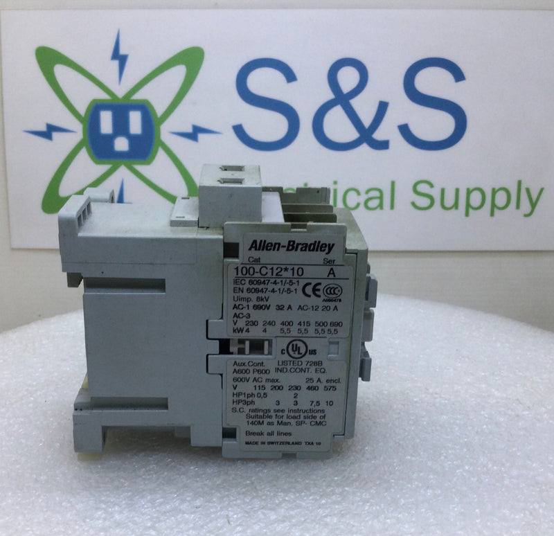 Allen-Bradley 100-C12*10 25 Amp 3-Phase 600V Contactor-Relay