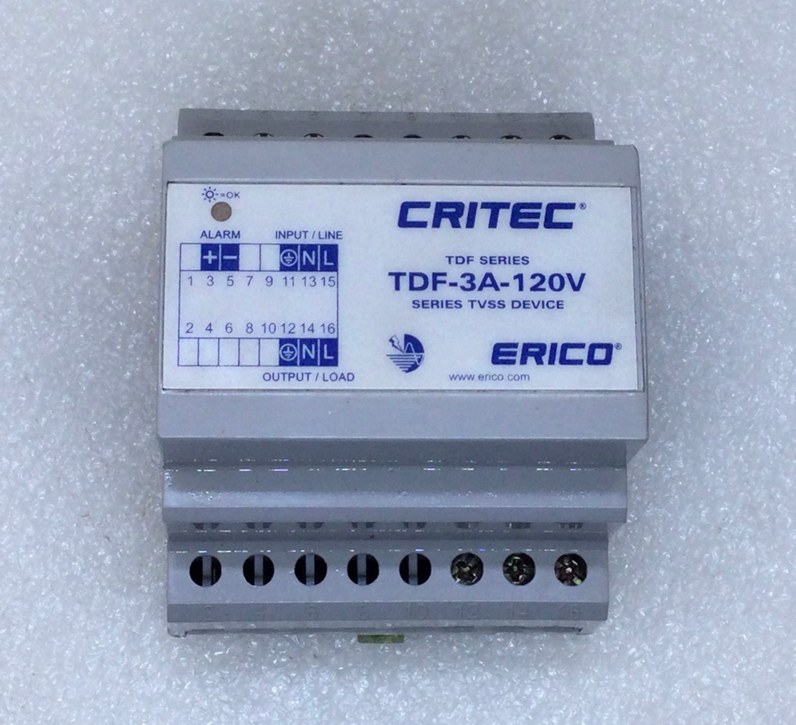 Erico TDF-3A-120V 3 Amp 120V Transient-Discriminating Filter