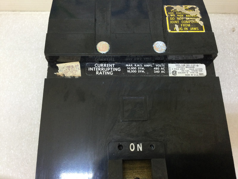 Square D FA34050 50 Amp 3 Pole 600V I-Line Plug In Circuit Breaker FA-34050