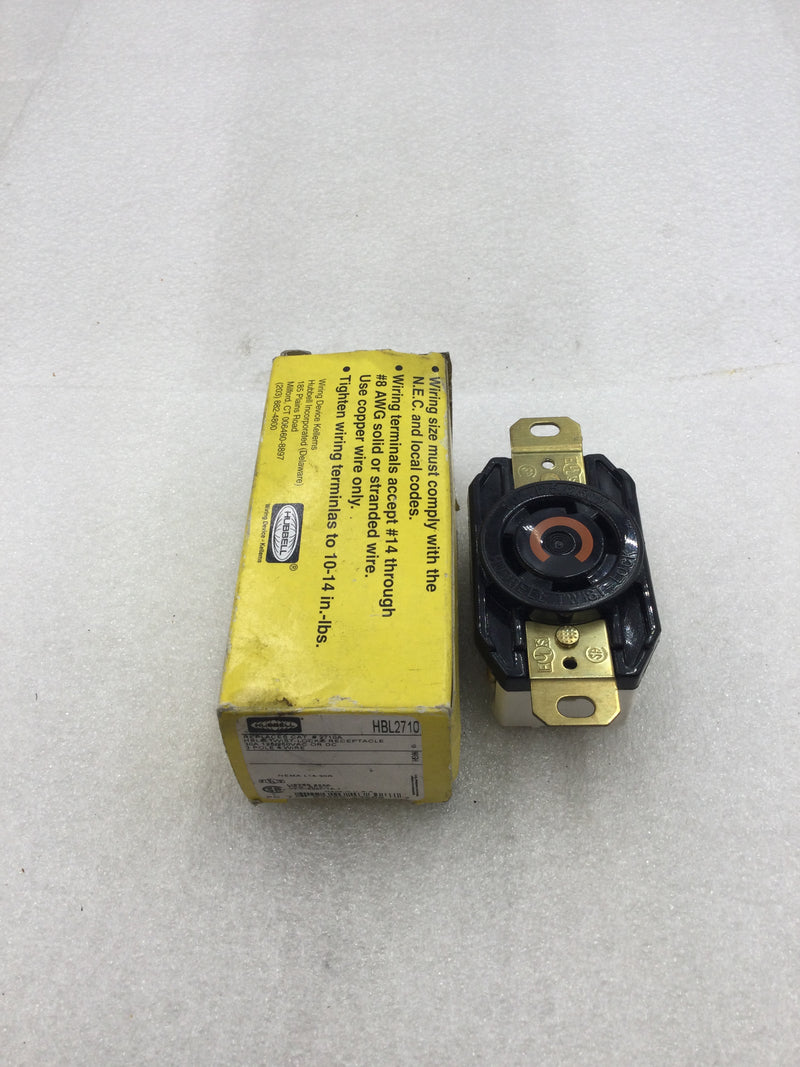 Hubbell HBL2710 30 Amp 3 Pole 125/250 VAC Twist and Lock Receptacle