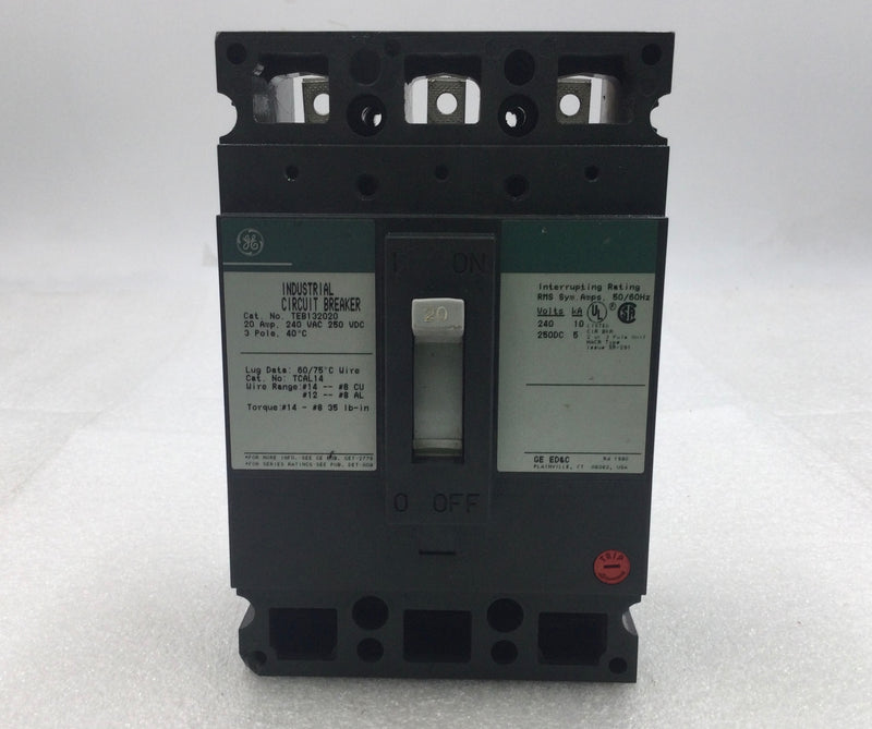 General Electric TEB132020 20 Amp 3 Pole 240V Circuit Breaker
