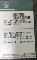 General Electric TEB132020 20 Amp 3 Pole 240V Circuit Breaker