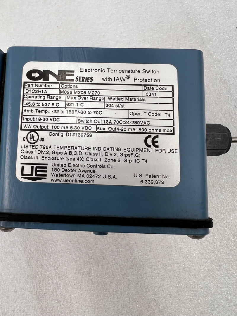 United Electric Electronic Temperature Switch D1C2H1a
