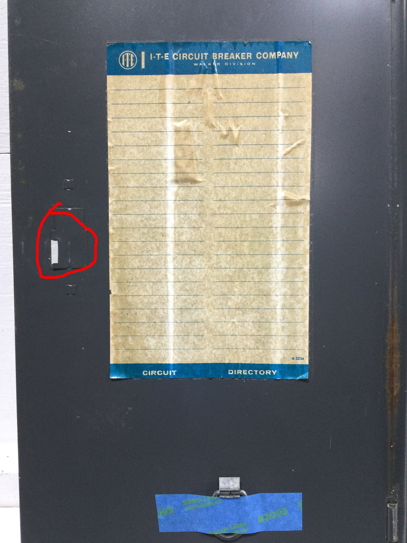 ITE 10/20 Space 120/240V Cover/Door Only w/Main 24" x 14 5/8" - Cosmetic Flaw