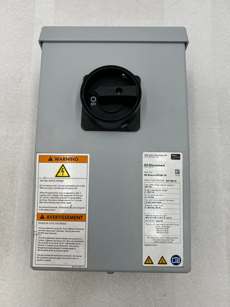SMA Solar Technology AG  DC Disconnect DC-Discon2TLUS-10