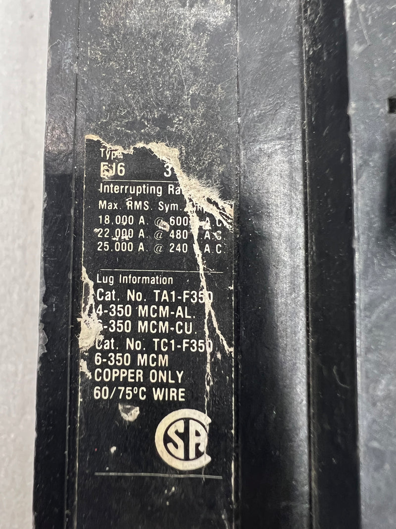 ITE FJ63B100 100 Amp 3 Pole 600V Type FJ6 Circuit Breaker