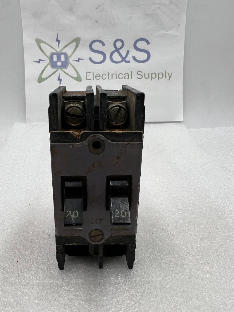 Square D MHAB-120 20 Amp 2 Pole 240V Circuit Breaker w/Feet