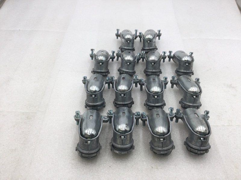 Bridgeport 807 1" Zinc Die Cast 90 Degree Flexible Conduit Connector - Lot of 14