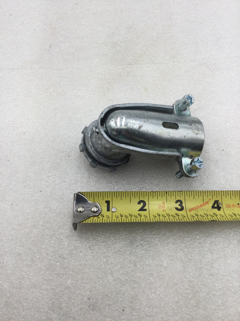 Bridgeport 807 1" Zinc Die Cast 90 Degree Flexible Conduit Connector - Lot of 14