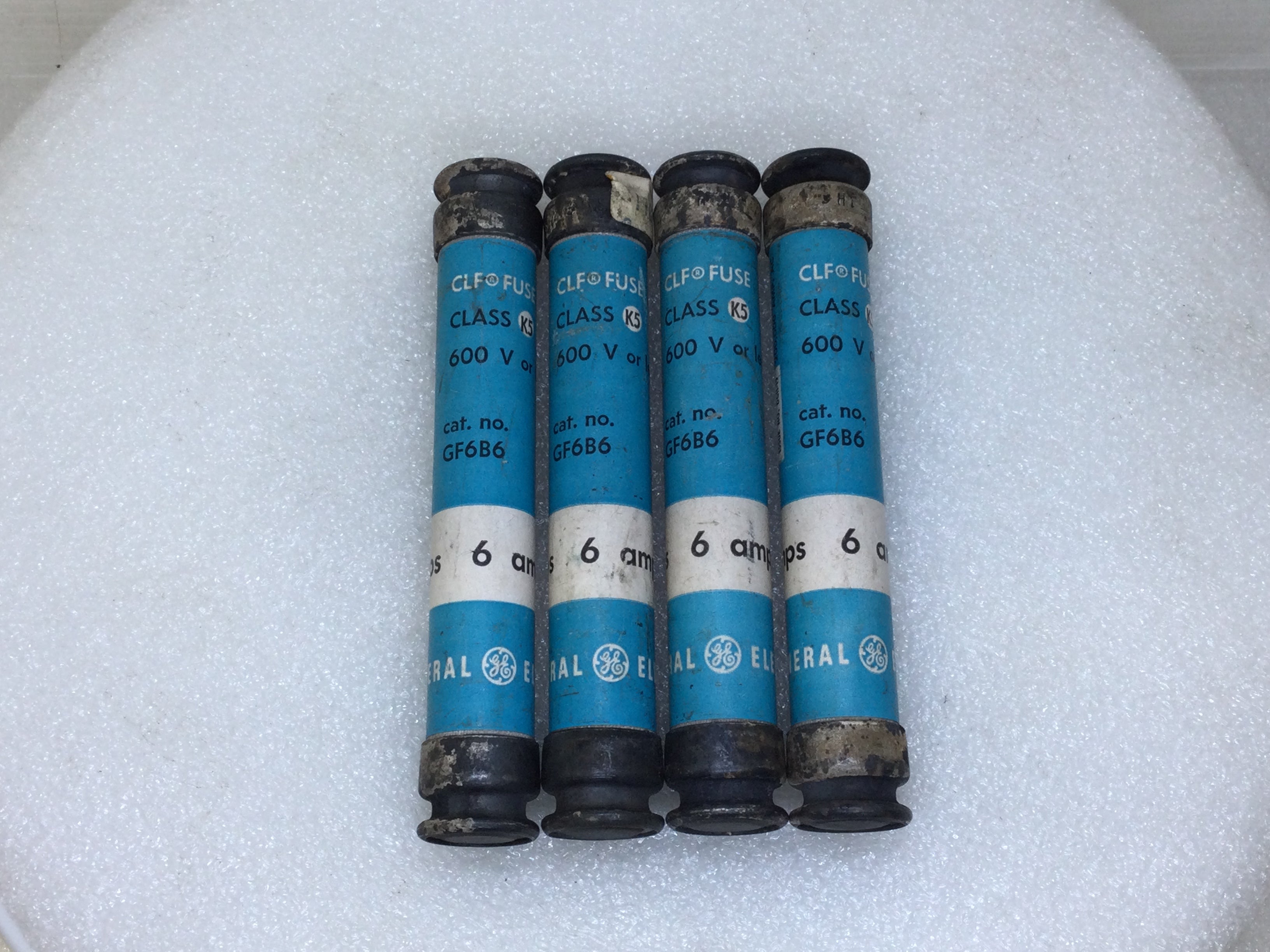 General Electric Cat. No. GF6B6 6 Amp 600V or Less CLF Fuse - Lot of 4