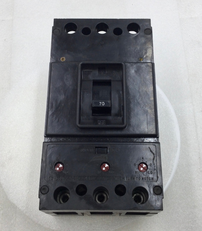 Westinghouse JA3070V 70 Amp 3-Pole 600V Circuit Breaker