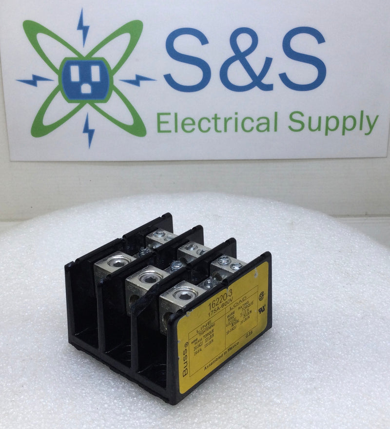 Bussmann 16220-3 175 Amp 3-Pole 600V Line/Load -Cosmetic Flaw