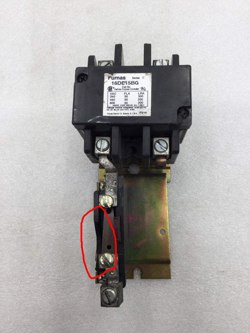 Furnas 16DE15BG 50 Amp 2P 240-600V Definite Purpose Controller w/Overload Relay