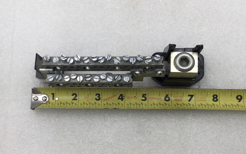 15 Position 225 Amp Combined Neutral Isolated Grounding Bar 7 1/4" x 2 1/2"