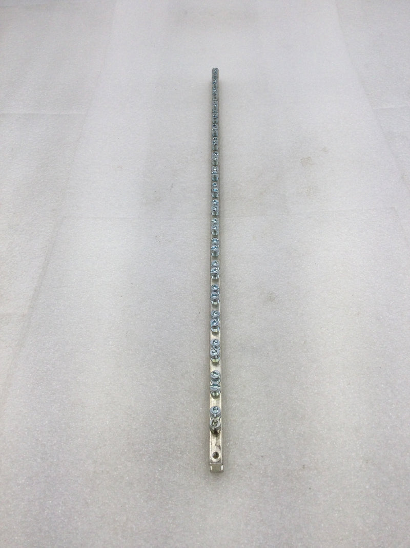 Unbranded 38 Position Ground Bar 4-14 AWG 1/4" W X 19.75" T - Set of 2