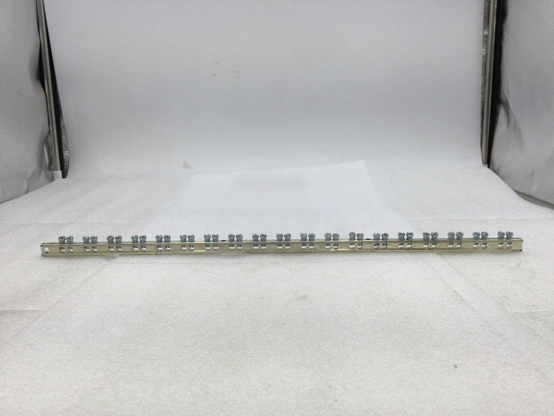 Unbranded 38 Position Ground Bar 4-14 AWG 1/4" W X 19.75" T - Set of 2